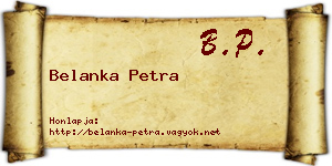 Belanka Petra névjegykártya