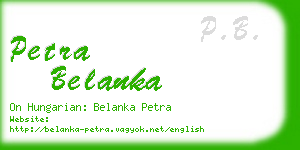 petra belanka business card